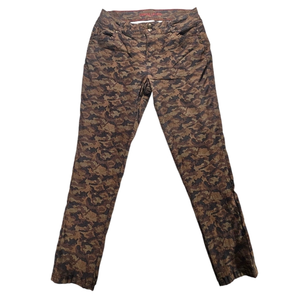 Sabrina Lauren Straight Leg Camouflage Stretch Pants Size 16